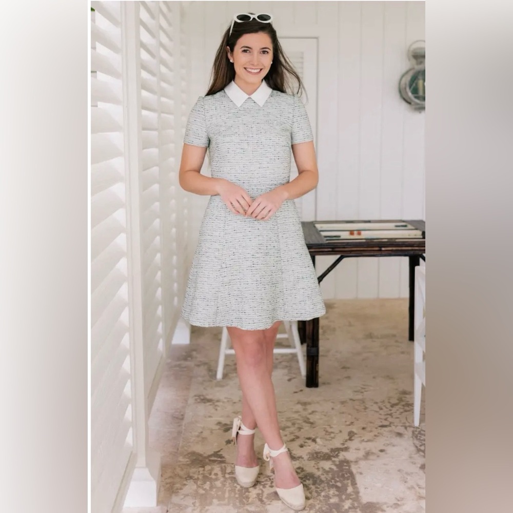 Gal Meets Glam Tatum Highland Tweed A-line dress